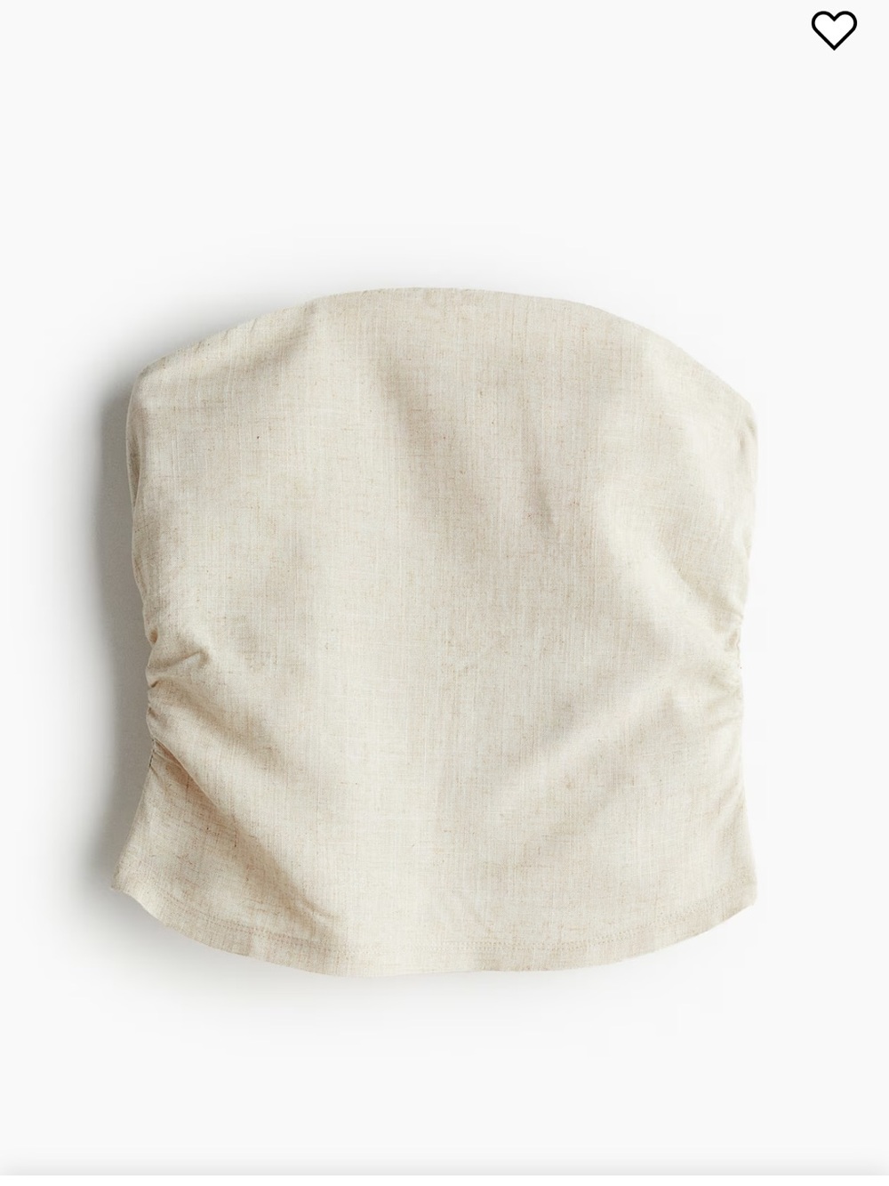 H&M Divided Strapless Cream Linen Bustier Top